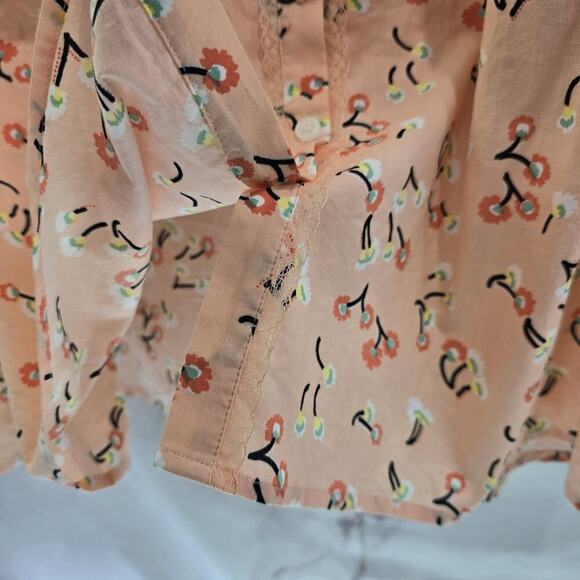 ModCloth Shirt Womens 3X Light Pink Tank Top Floral Button Up Cotton Mod Cloth - Picture 9 of 10